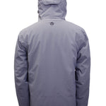Turbine Planet Insulated Jacket 2025 - A gray jacket with a hood, featuring a small logo on the back and black zippers.
