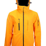 Turbine Planet Insulated Jacket 2025 - A bright orange jacket with a black zipper and two zippered pockets on the chest.