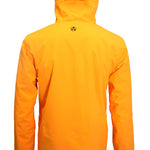 Turbine Planet Insulated Jacket 2025 - A bright orange jacket with a black logo on the back, featuring a hood and two zippered pockets.