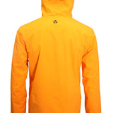 Turbine Planet Insulated Jacket 2025 - A bright orange jacket with a black logo on the back, featuring a hood and two zippered pockets.