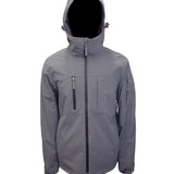 Turbine Planet Insulated Jacket 2025 - A gray jacket with a hood, featuring two zippered pockets on the chest and one zippered pocket on the left arm.