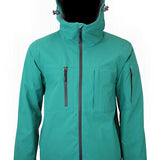Teal insulated jacket with hood and full-zip front