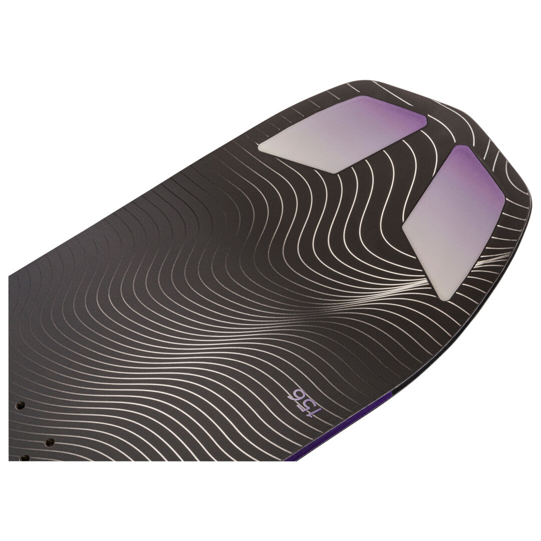 Head INCITE LYT Snowboard 2025 - A black snowboard with white lines and a purple stripe on the bottom edge.