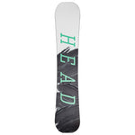 Head Anything LYT Snowboard 2025 - A white snowboard with a black and grey abstract design on its bottom half.
