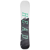 Head Anything LYT Snowboard 2025 - A white snowboard with a black and grey abstract design on its bottom half.