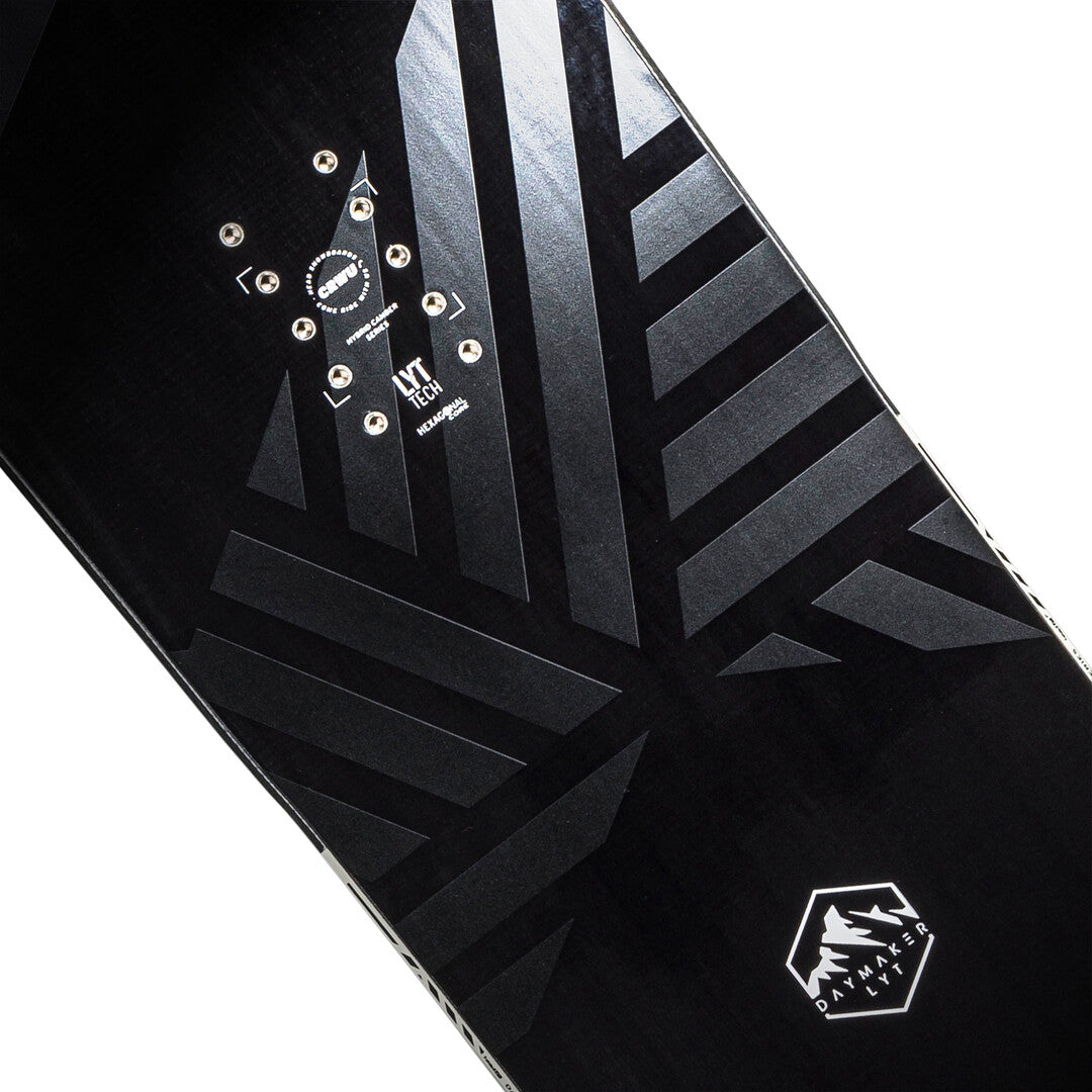 Head Daymaker LYT Snowboard 2025 - Black snowboard with white logo and text on top sheet.
