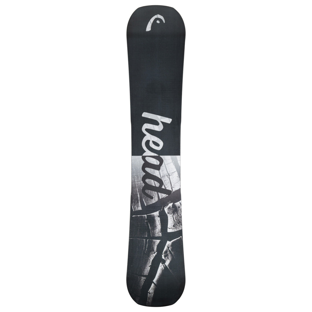 Head Daymaker Snowboard 2025 - A black snowboard with a white logo at the top and a white "head" wordmark on the bottom.