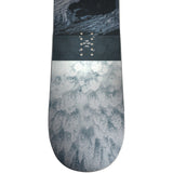 Head True 2.0 Ice Snowboard 2025 - A black and white snowboard with a mountainous landscape design on top, featuring a dark gray background at the bottom.