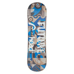 Head Rowdy Kid Snowboard 2025 - A snowboard with a blue and white geometric pattern on its top surface.
