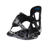 Head P KID Snowboard Binding - A black snowboard binding with a blue logo on top, featuring a strap and buckles.
