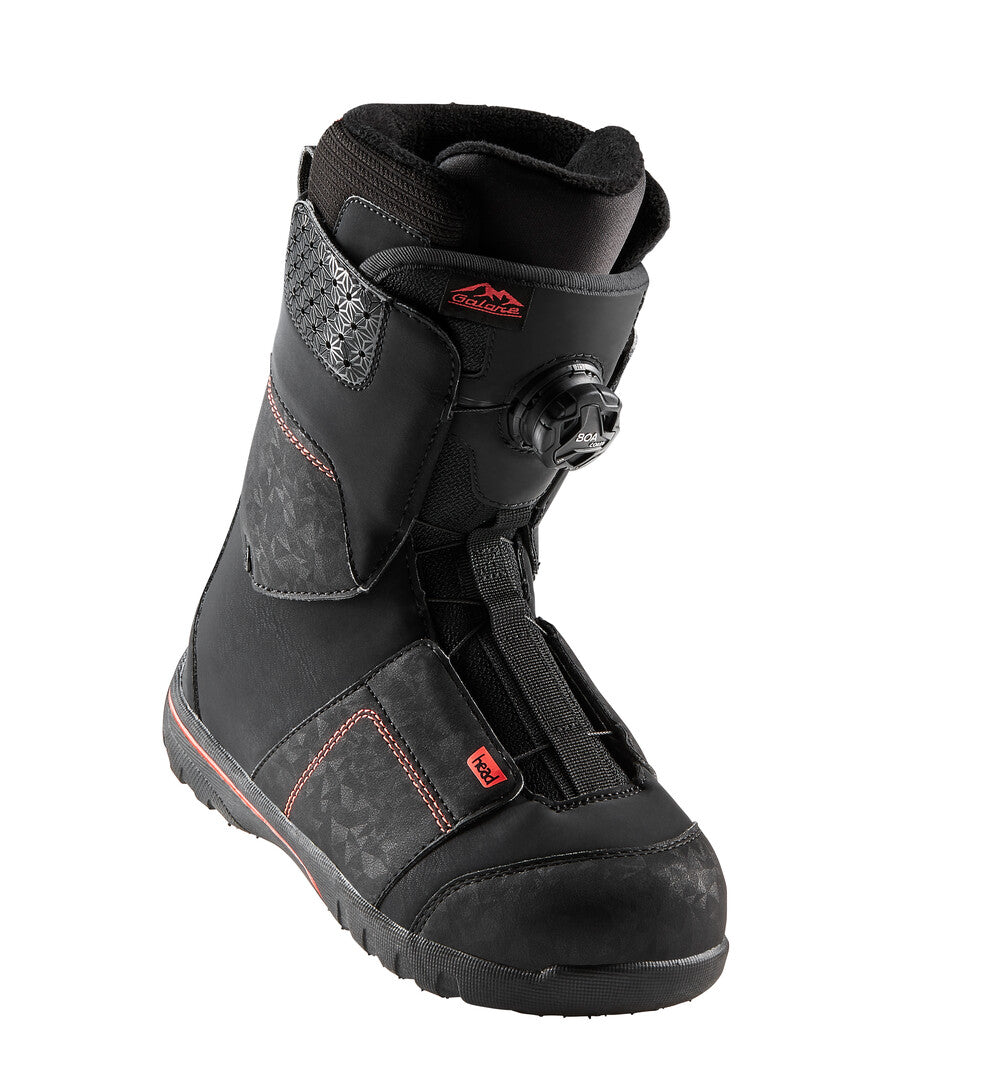 Head Women's Galore LYT BOA Snowboard Boot 2025 - Black snowboard boot with a textured pattern on the toe and heel areas, featuring a BOA closure system.