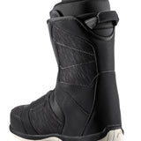 HEAD Women's LEGACY BOA Snowboard Boots 2025 - Black snowboard boots with a silver BOA dial on top and white soles.