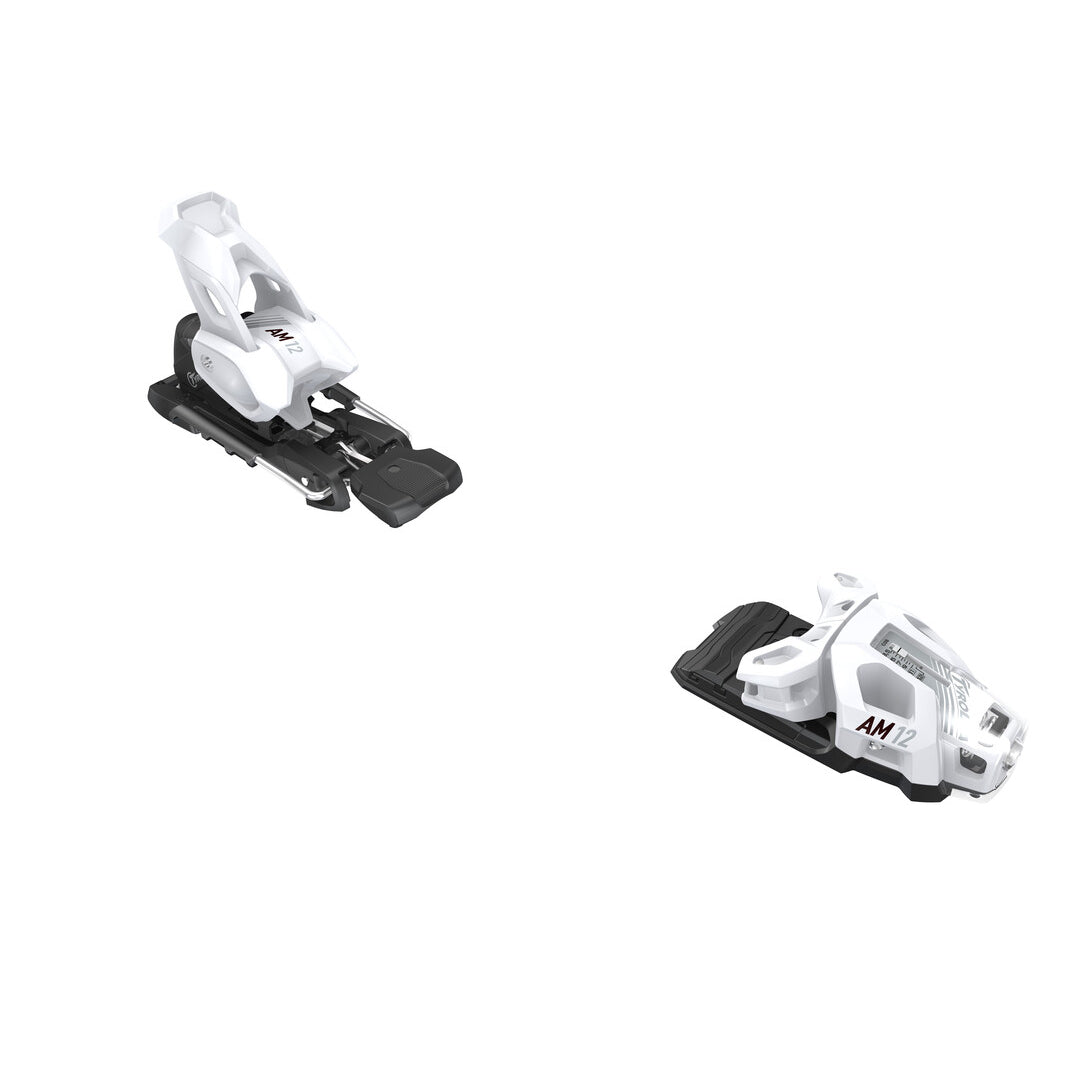Tyrolia AM 12 GW Bindings - White bindings with black base and silver hardware.