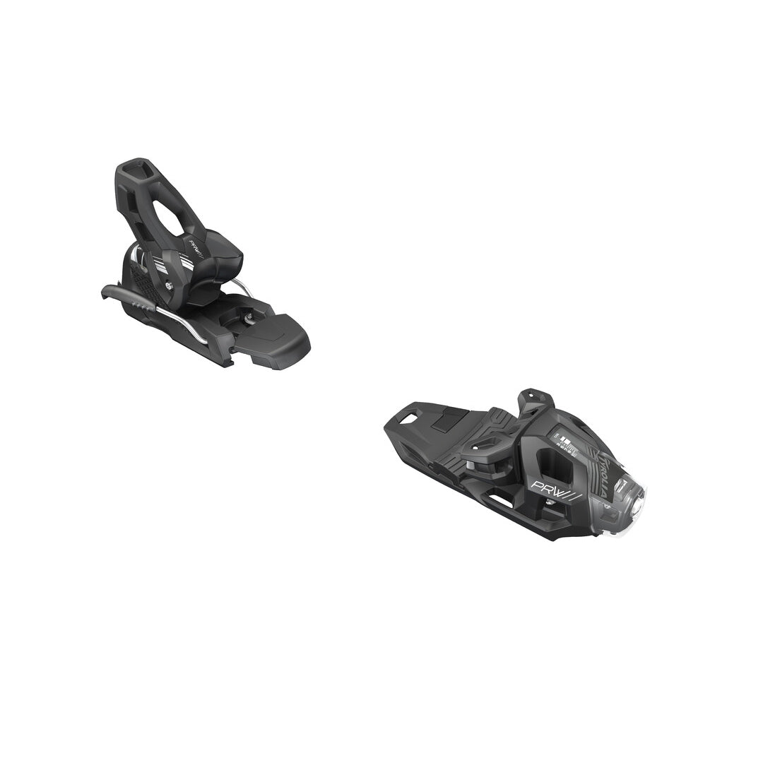 Tyrolia PRW 11 GW Ski Binding - Black ski binding with white lettering and silver hardware.