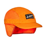 Airblaster Quick Strike Cap 2025 - A bright orange cap with a black patch on the front featuring white lettering that reads "Airblaster".