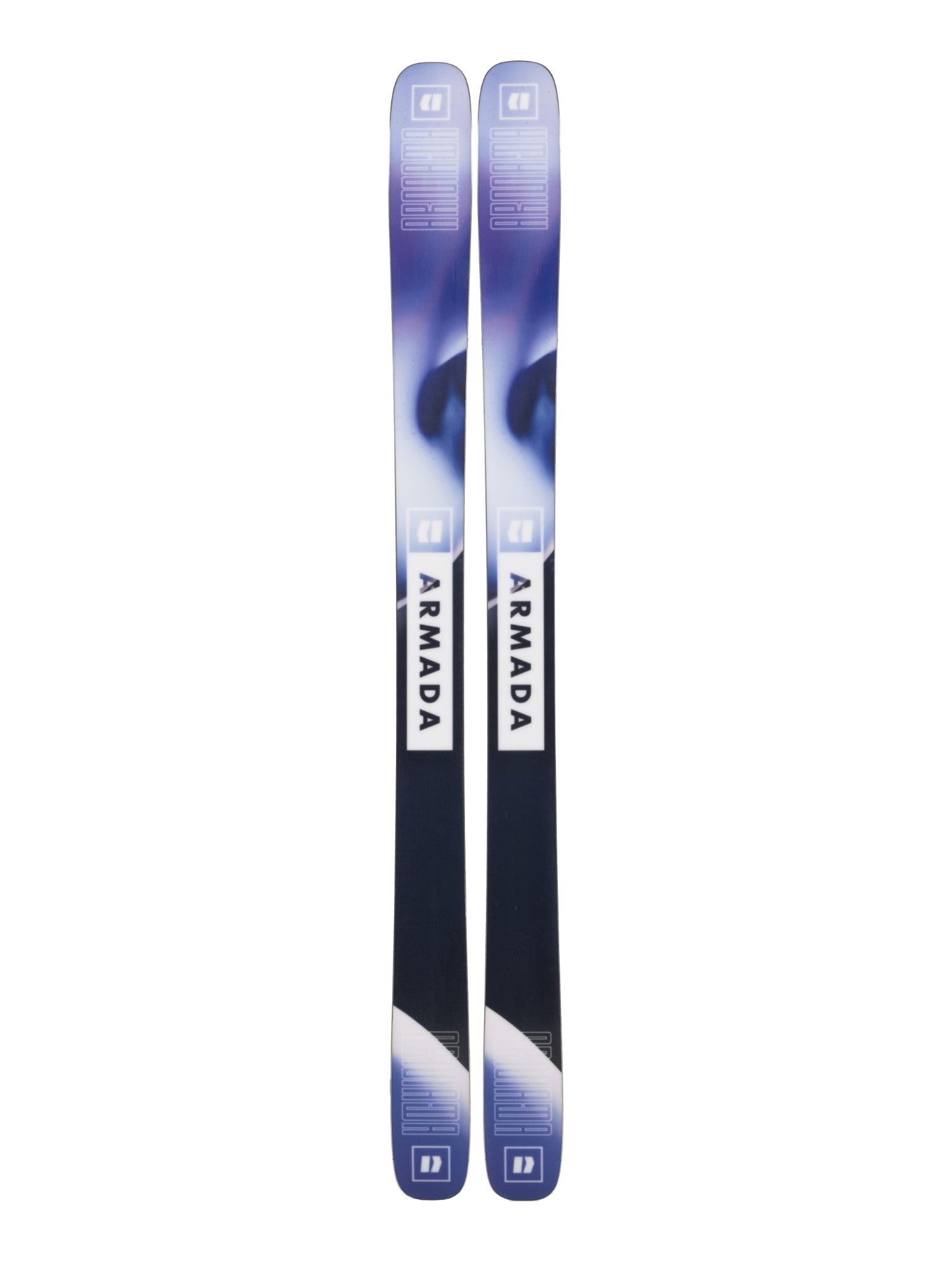 Armada ARV 106 Skis 2025 - White skis with a black stripe down the middle and a white logo on top.