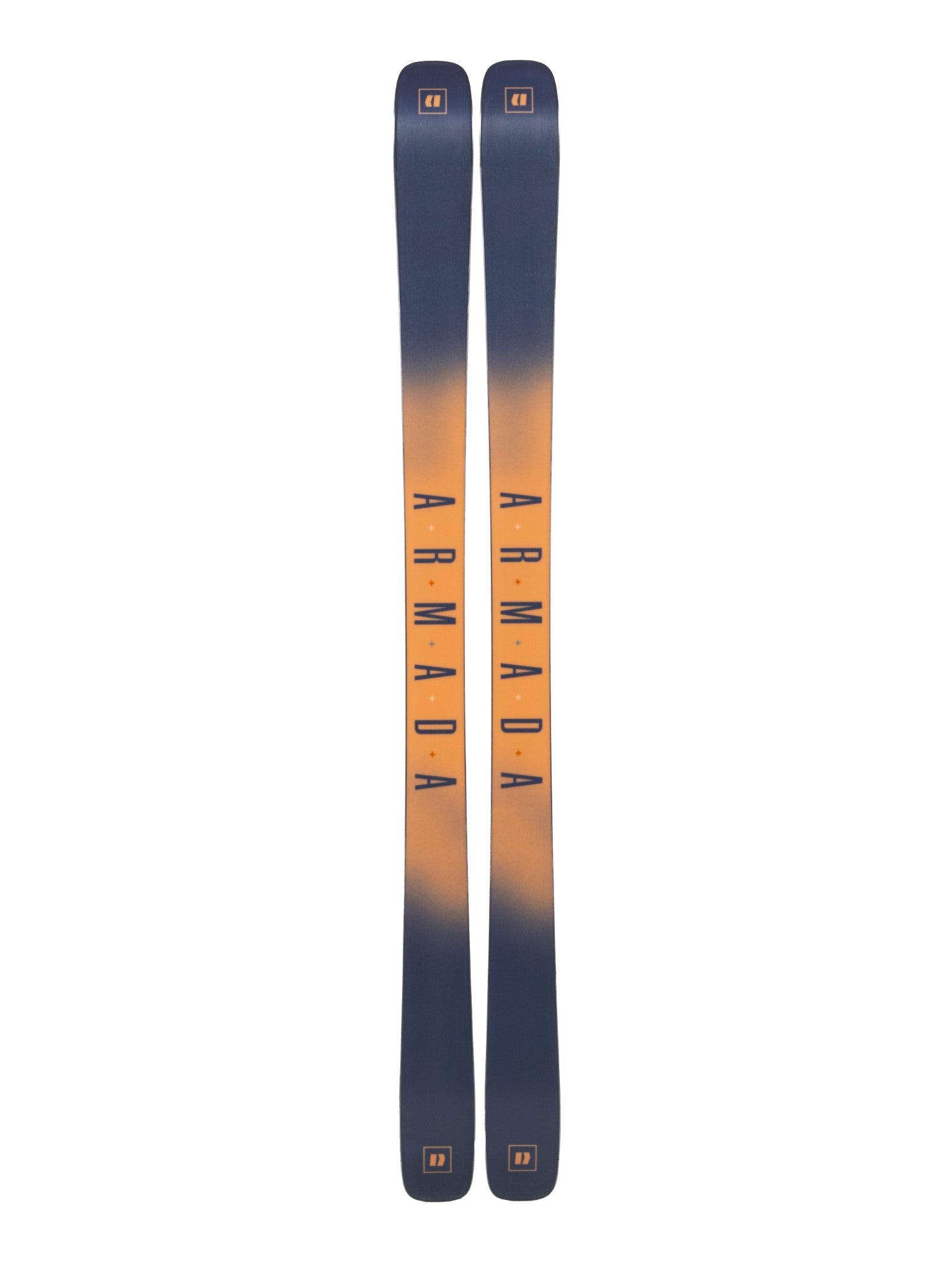 Armada Women's ARW 88 Skis 2025 - A pair of skis with a gradient color scheme, transitioning from dark blue at the top to light orange towards the bottom.