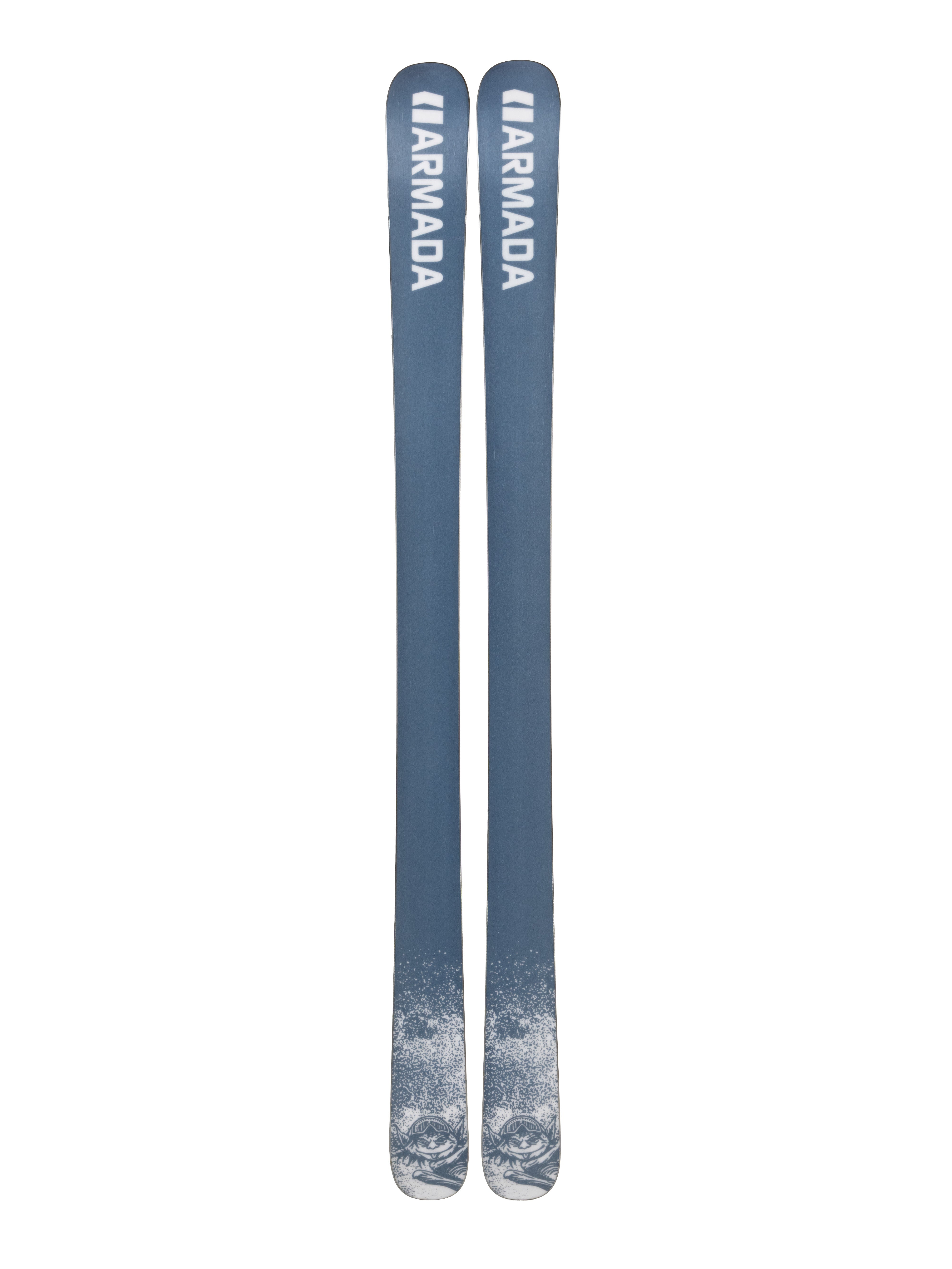 Armada Edollo Skis 2025 - A pair of skis with a gray base color and white lettering that reads "ARMADA" on top.