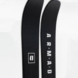 Black skis with Armada ARV 88 text and square logo on topsheets