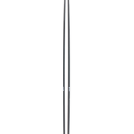 Cream alpine ski pair, front and side profiles with bindings