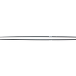 Cream skis top view, parallel boards with thin edge lines
