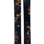 Armada ARW 106 women's skis, black and orange leopard-pattern tops and side markings
