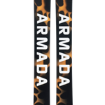 Armada ARW 106 women's skis, black with orange leopard-style graphics