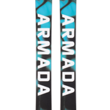 Armada ARW 84 women's skis, black with teal abstract spots and lettering