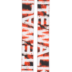 Orange and black Armada Whitewalker 116 skis, bold patterned tops with full-length design