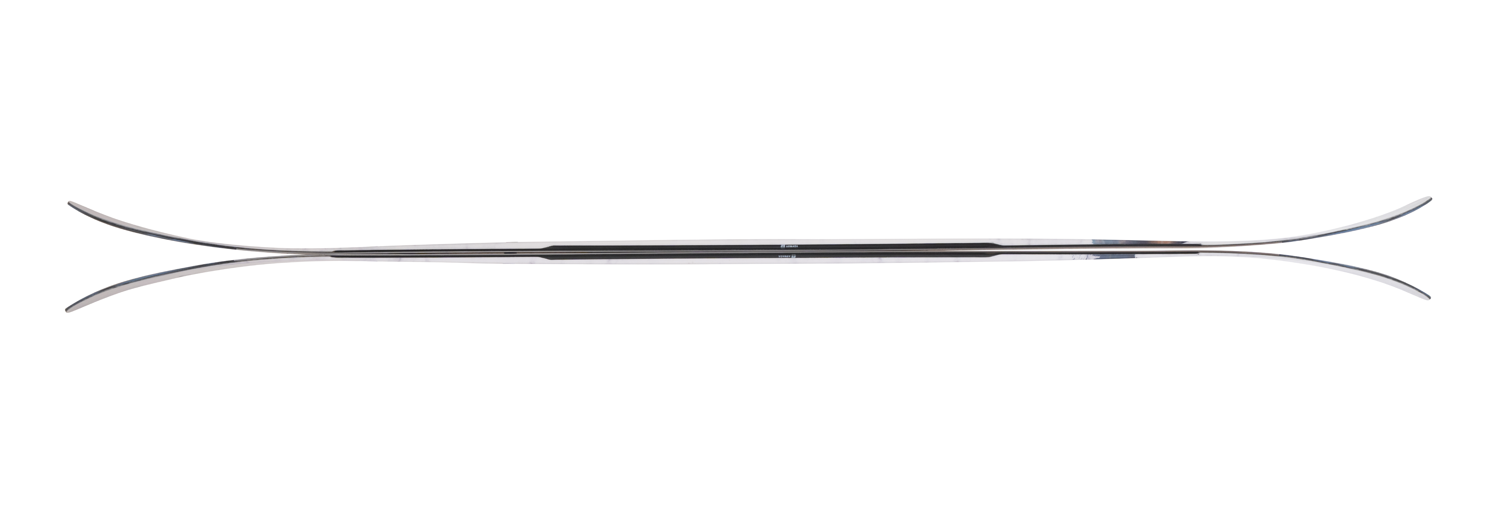 Armada Whitewalker 108 skis, top view, metallic silver stripes
