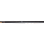 Long ski profile, black deck with silver metal edges