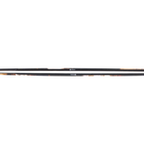 Long ski profile, black deck with silver metal edges