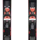 Rossignol React 8 C.A.M. Skis with Konect NX 12 Bindings 2024 - A pair of skis with a tan base and black text, featuring the Rossignol logo on top and "REACT" written in large letters along the side.