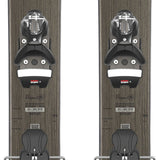 Rossignol Sender 104 Ti Skis with Konect NX 12 Bindings - A pair of skis with a dark brown wood grain pattern and silver bindings.