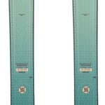 Rossignol Women's Escaper 80 Skis 2024 - A pair of skis with a light green top and dark blue bottom, featuring a distinctive white logo on the top portion.