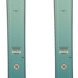 Rossignol Women's Escaper 80 Skis 2024 - A pair of skis with a light green top and dark blue bottom, featuring a distinctive white logo on the top portion.