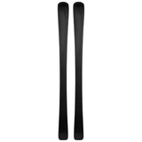 Rossignol Hero JR with Team 4 Bindings - A black ski with a subtle white stripe on the top of each ski, featuring a distinctive Rossignol logo in silver.