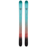 Rossignol Sender Free 110 Skis 2025 - A pair of skis with a light blue-green top and black bottom, featuring a distinctive logo on the top.