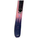 Rossignol Youth Rallybird Soul Pro Skis with XP10 Bindings - A pair of skis with a pink and black color scheme, featuring a distinctive logo on the top sheet.