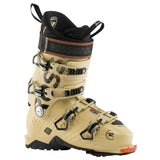 ALLTRACK ELITE 130 BOOT 2023 - A tan ski boot with black accents and a brown stripe at the top, featuring a textured pattern on the side.