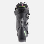Rossignol Hi-Speed Pro 120 MV Ski Boots 2024 - Black ski boots with silver buckles and a green logo on the side.