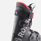 Rossignol EVO 70 HV+ Ski Boots 2025 - Black ski boots with white lettering and a red logo on the side.