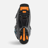 Rossignol Hi-Speed Pro 120 MV Ski Boots 2025 - Black ski boots with silver buckles and blue accents on the side.