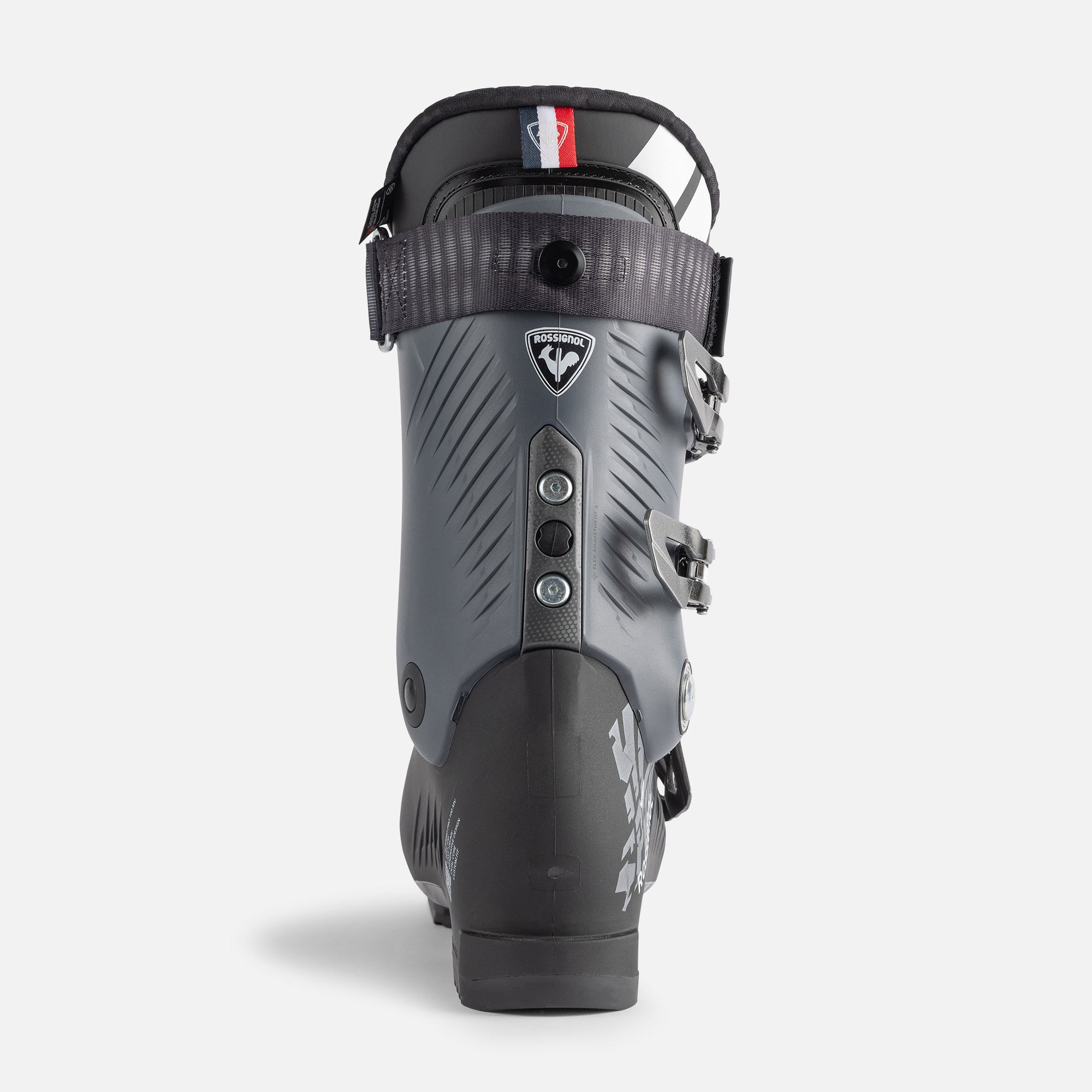 Rossignol Hi-Speed Pro MV 100 Ski Boots 2025 - Black ski boots with white logos and buckles.