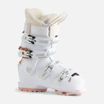 Rossignol Women's Vizion Pro 100 Ski Boots 2023 - White ski boots with a textured pattern on the side and silver buckles.