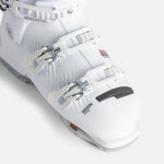 Rossignol Women's Vizion Pro 80 Ski Boot 2025 - White ski boot with silver buckles and straps.