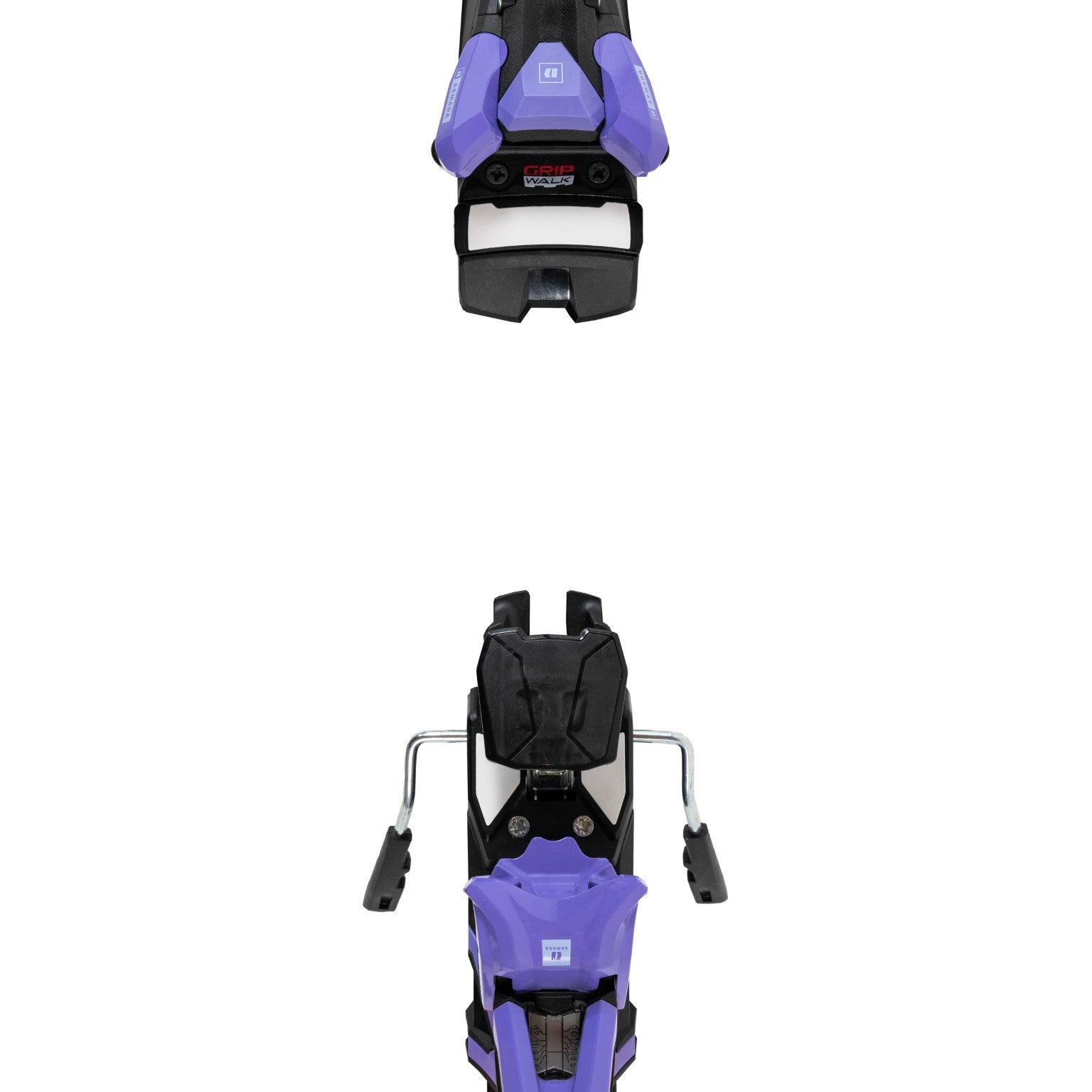 Armada N Strive 14 GW Ski Binding - A black ski binding with purple accents and a red logo on the front.