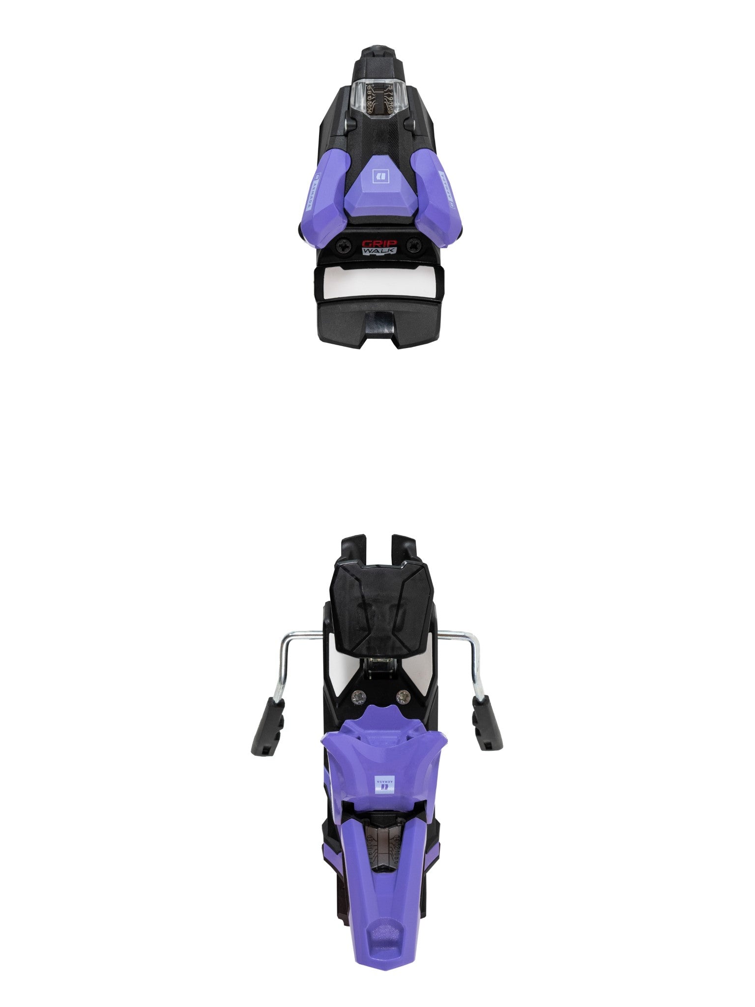 Armada N Strive 14 GW Ski Binding - A black ski binding with purple accents and a red logo on the front.