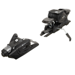 Black ski bindings pair, angled views showing adjustable heel and toe mechanisms