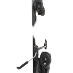 Black Armada Strive 10 ski bindings, side view with toe and heel pieces